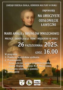 Odsłonięcie ławeczki Marii Amalii z Brühlów Mniszchowej!