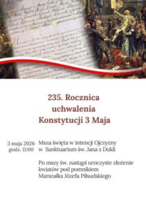 Obchody 235. rocznicy uchwalenia Konstytucji 3 Maja w Dukli