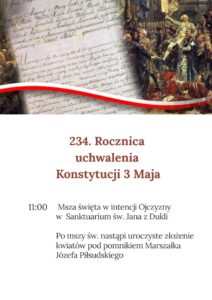 234. Rocznica uchwalenia Konstytucji 3 Maja