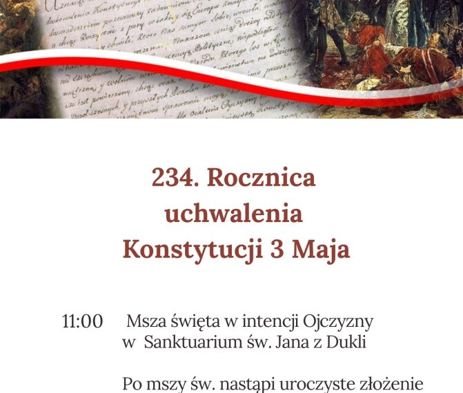 234. Rocznica uchwalenia Konstytucji 3 Maja